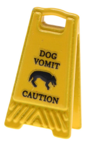 Señal De Advertencia En Miniatura, Adorno Vómito De Perro