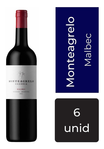 Vino Monteagrelo Malbec Bressia 750 Ml Caja X6 Mp Drinks