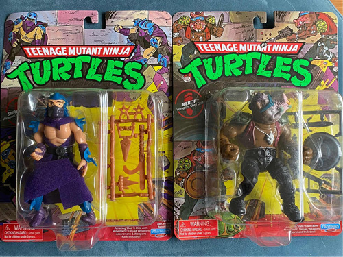 Tmnt Playmates Rocksteady Bebop Y Destructor Figuras Tortuga (Usado)
