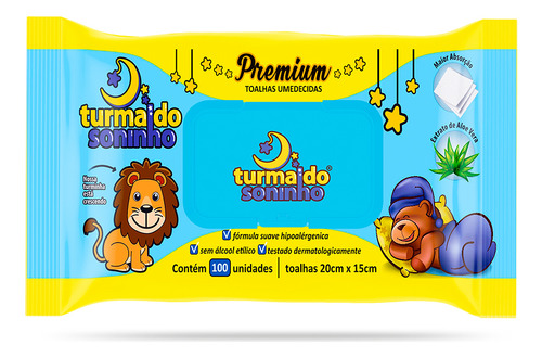 Toalha Umedecida Turma Do Soninho 100 Unid Premium Toalhinha