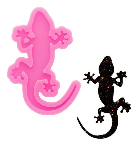Brillante Brillante Gecko Serpiente Llavero Resina Sili...