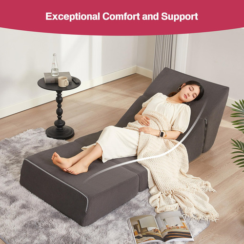 Sofá Cama Plegable Futón De Espuma Viscoelástica 76 Cm Ancho
