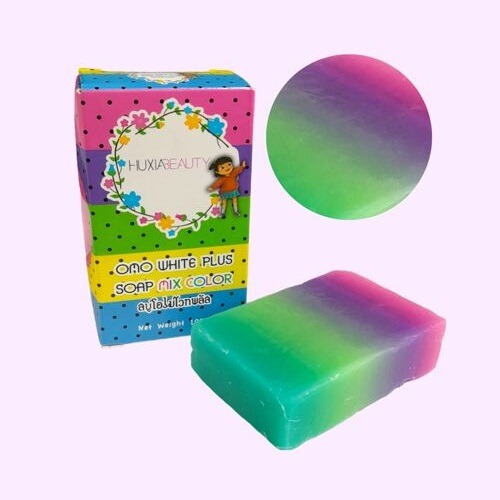 Jabón Aclarante Omo White Plus Soap Mix Color Tailandés