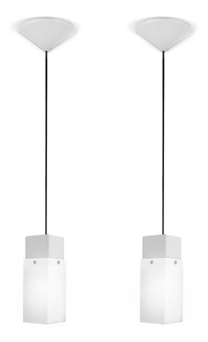 Pack X2 Lámpara Polipropileno Interior Apta Led Bajo Consumo Color Blanco
