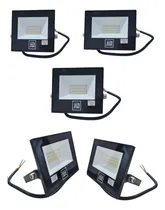 Comprar Reflector Led 20w Blanco Frío Negro Luz Fría Pack X 5