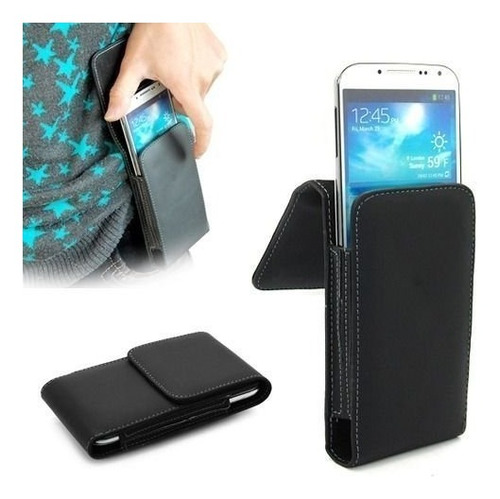 Imagen 1 de 6 de Funda Cuero Cinturon Para Samsung Galaxy S4 Y S5