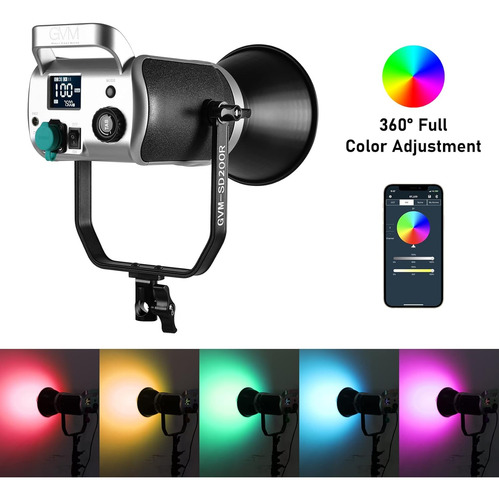 Kit De Luz Rgb Bicolor Led 200 W Para Estudio Con Soporte Dm