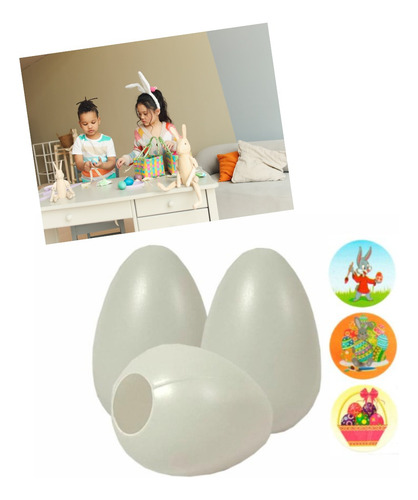 Casquinhas Ovo Páscoa Ovinhos Plástico Para Pintar Kit C/60