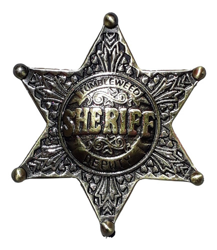 Insignia Sheriff Oeste Estrella Metálica Tumbleweed Tipo #2