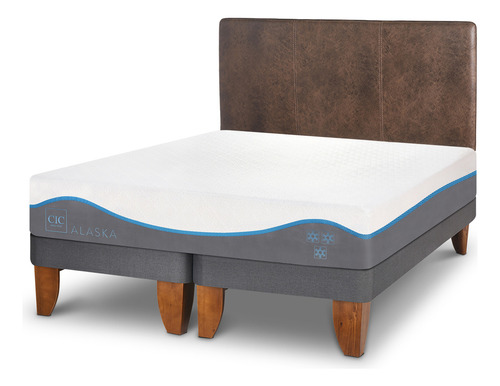 Cama Europea Alaska 2 Plazas + Respaldo Baker