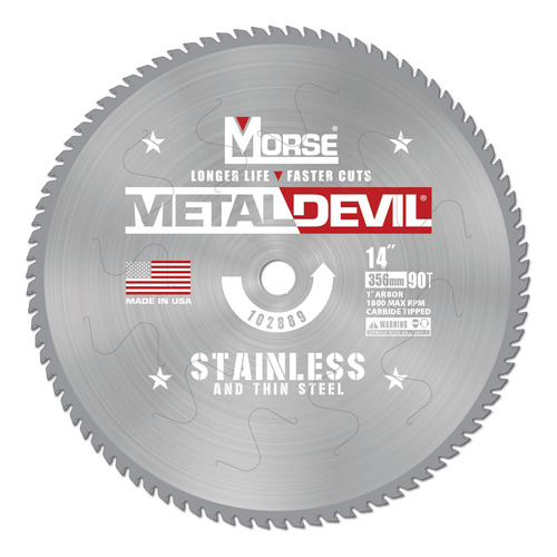 Morse Metal Devil Csm1490fssc, Hoja De Sierra Circular, Punt
