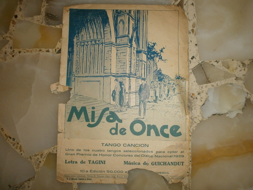 Partitura Misa De Once Tango Letra Tagini Musica Guichandut 