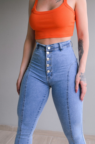 Jeans Mujer Elstizado Cintura Avispa Calse Perfecto Skinny