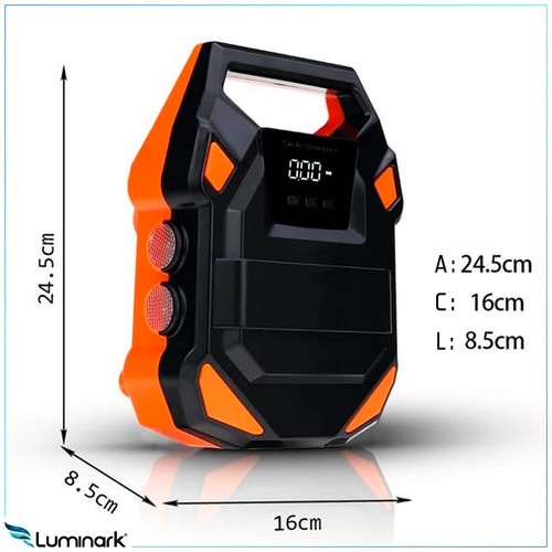 Imagem 3 de 8 de Compressor Calibrador Ar Portátil 12v Digital De Pneu 150psi