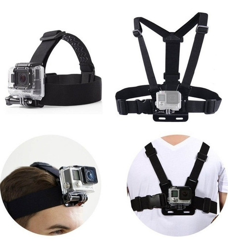 Suporte De Cabeça Peitoral Ventosa Kit Hero Action Sports