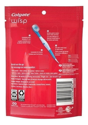 Cepillo De Dientes Colgate Wisp Descartável Max Fresh Wisp Medio X 24 Unidades