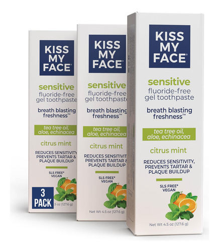 Pasta De Dientes Kiss My Face Sensitive Citrus Mint Gel 133