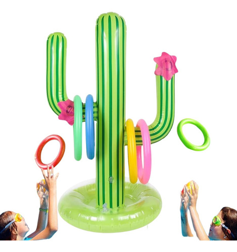 Juego Inflable De Cactus Lanzamiento De Aros Para Alberca