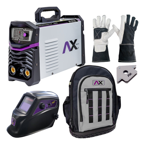 Combo Soldadora Inv 250a Axtech + Accesorios Axt-257lcd-c3
