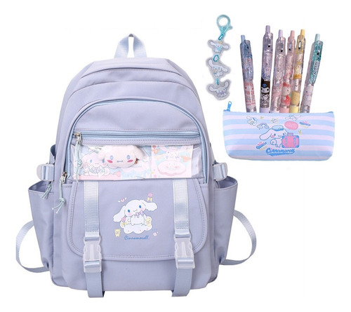 Mochila Kawaii Cinnamoroll De 9 Piezas Con Juego De Bolígraf