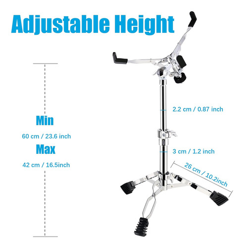 Eastrock Snare Drum Stand Ajustable Con Soporte De Tambor...