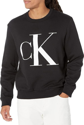 Poleron Sudadera Calvin Klein Logo Monograma - Hombre Talla L Negro