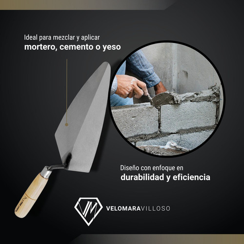 Cuchara Para Albañil Filadelfia 9 Pulgadas Mango Madera