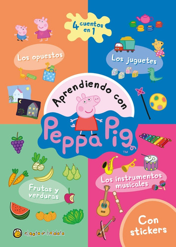 Libro Aprendiendo Con Peppa 4 Cuentos En 1 + Stickers