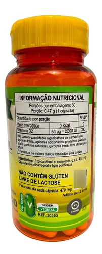 Kit C/4 Un Vitam D2 Ergocalciferol 2000 Ui 180 Cáps Unilife