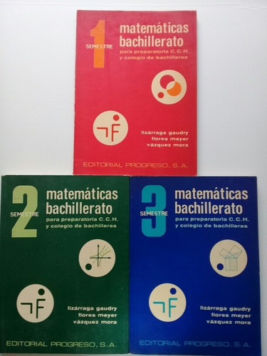 Paquete De 3 Libros De Matemáticas Para Bachillerato 1975