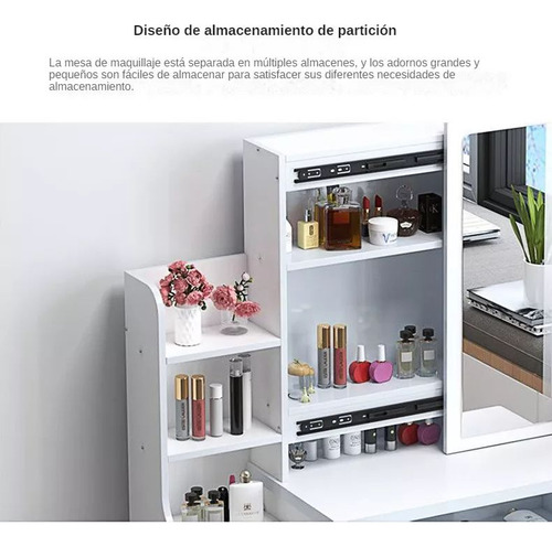 Tocador Espejo Comoda Para Dormitorio Con Silla Y 3 Cajones Negro