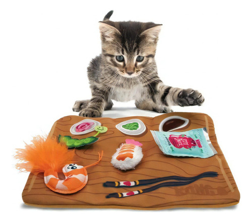 Kong Pull A Partz Sushi Juguete Perfecto Para Tu Gato 5 En 1 Color Multicolor