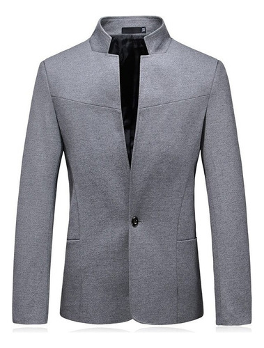 Saco Blazer Moderno Elegante Con Cuello Mao Slim Fit México