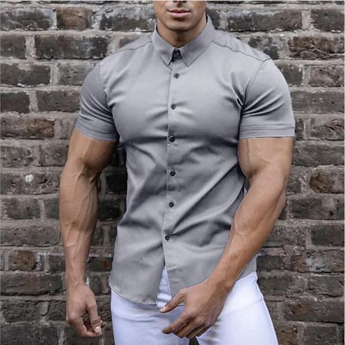 Camisa De Manga Corta Para Hombre Gym Muscle Shirt