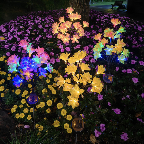 Lámpara Led Flor Fibra Luz Cálida Amarilla 12x2 Pzas Nueva