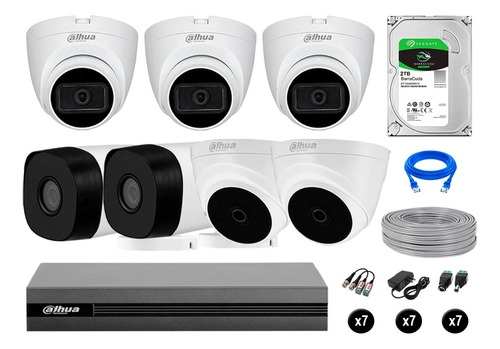Cámaras Seguridad Dahua Kit 7 Full Hd 03 Cámaras Audio 2tb