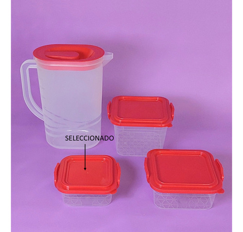 6 Contenedores Cuadrados De 300 Ml, Recipientes Complan