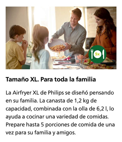 Freidora Digital Xl Philips De 6 Lt Y 7 Programas Hd9270