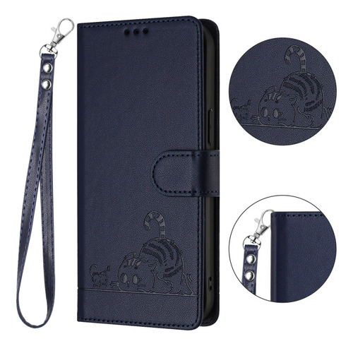 Funda Con Gato Y Ratón Para Samsung, Con Correa Y Tarjetero