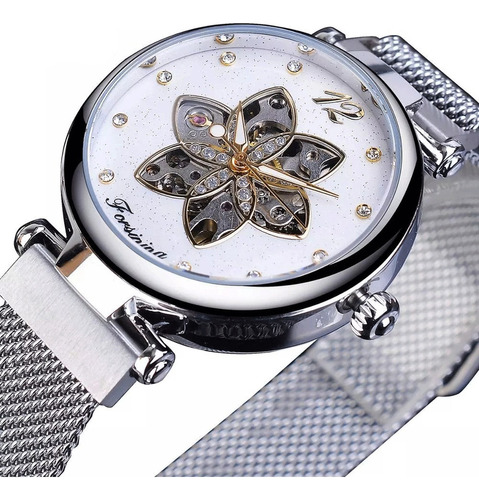Forsining - Reloj Mecánico Para Mujer, Diseño De Diamante