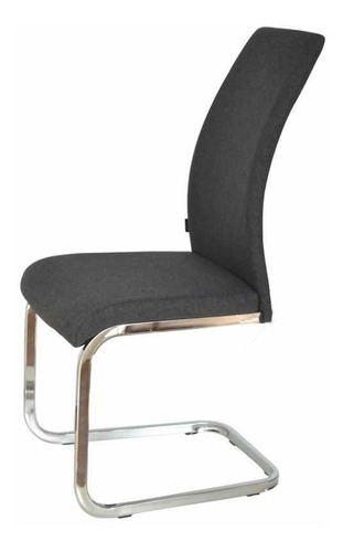 Silla Moderna Chenille Cromo Modelo Veneta Pack 4 Unid Envio