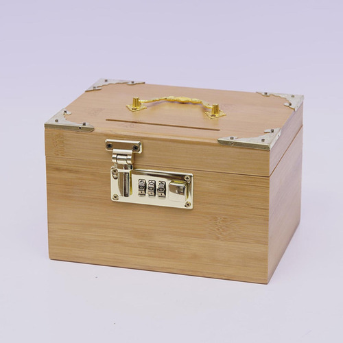 Caja De Almacenamiento Vintage De Madera Tipo Alcancía Con C