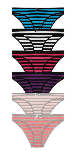 Set De 6 Panties Bikini Básico Talla 6 Para Mujer En