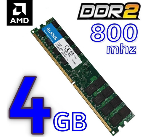 Memória Ddr2 800mhz 16gb (4 X 4gb) Apenas Para Amd