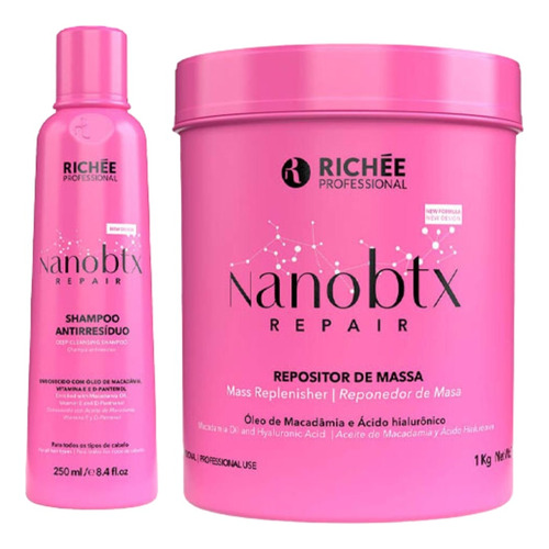 Botox Nano Richee Repositor De Massa 1kg + Residuos Anti Sh