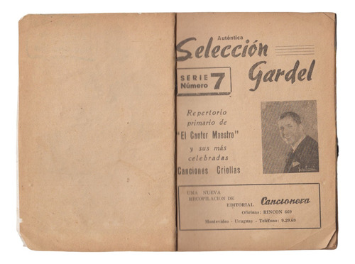 1955 Tango Seleccion Gardel N° 7 Repertorio Inedito Uruguay (Usado)
