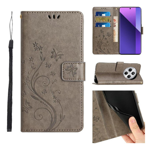 Funda Flip For Xiaomi Redmi 14c Kickstand Correa De Muñeca