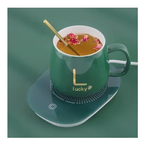 Imagen 10 de 10 de Calentador Eléctrico De Vidrio Templado Taza + Cuchara + Pad