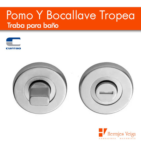 Pomo Y Bocallave Baño Currao Tropea Herrajes Traba De Baño.