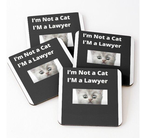 Set Posavasos No Soy Un Gato, Soy Un Abogado Calidad Premium